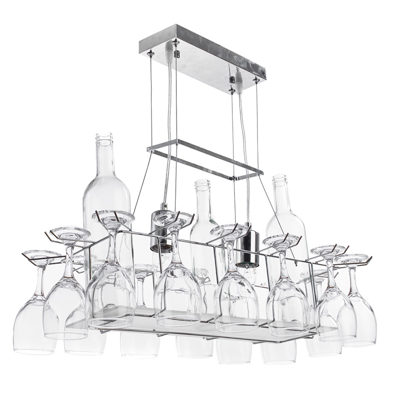 Люстра Bottles and Glasses Chandelier Прозрачный Хром Люстра Bottles and Glasses Chandelier Прозрачный Хром в Липецке | Loft Concept
