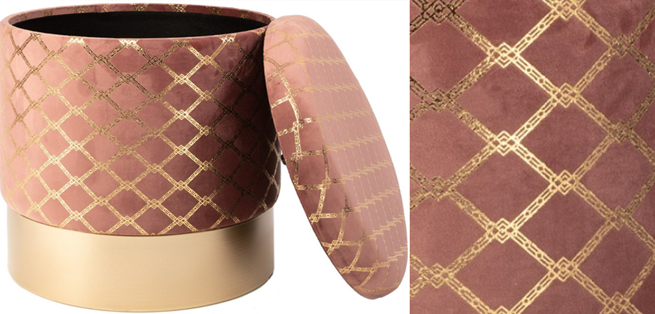 Пуф PUF Upholstery Gold Mesh розовый Пуф PUF Upholstery Gold Mesh розовый - Loft-Concept в Липецке