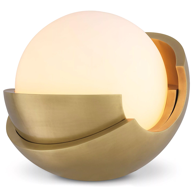 Настольная лампа Eichholtz Table Lamp Cabo Белое матовое стекло Латунь Настольная лампа Eichholtz Table Lamp Cabo Белое матовое стекло Латунь в Липецке | Loft Concept