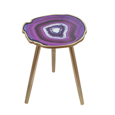 Кофейный стол Imitation Agate Fuchsia Латунь Фиолетовый Кофейный стол Imitation Agate Fuchsia Латунь Фиолетовый в Липецке | Loft Concept