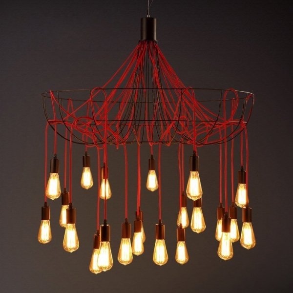 Люстра Blood Wire Chandelier Red 21 Красный Черный Люстра Blood Wire Chandelier Red 21 Красный Черный в Липецке | Loft Concept