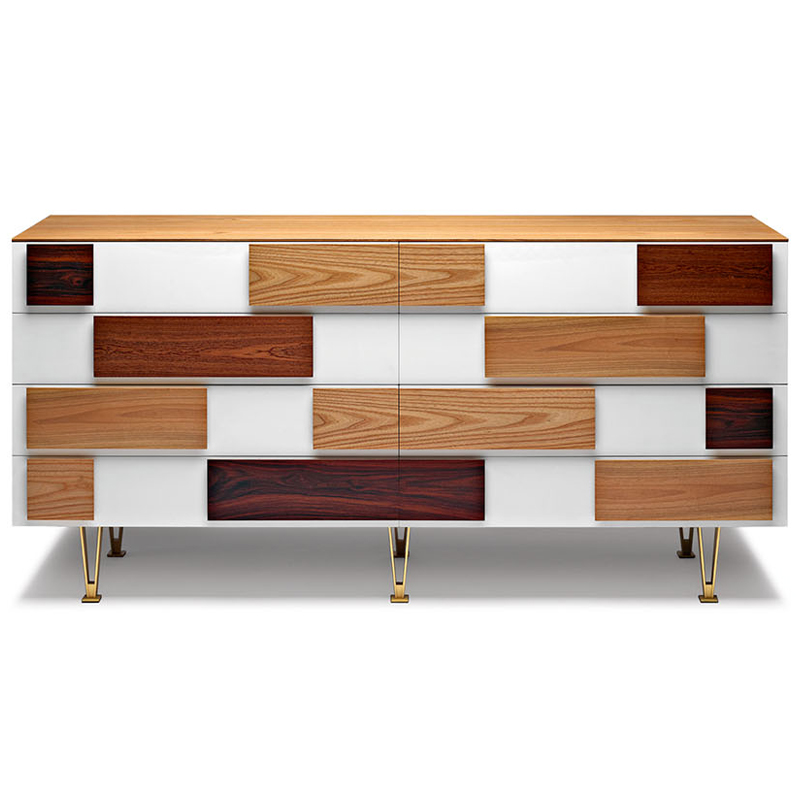 Дизайнерский широкий комод с ящиками Gio Ponti D.655.1 D.655.2 Chest of Drawers Белый Коричневый Древесина Латунь Дизайнерский широкий комод с ящиками Gio Ponti D.655.1 D.655.2 Chest of Drawers Белый Коричневый Древесина Латунь в Липецке | Loft Concept
