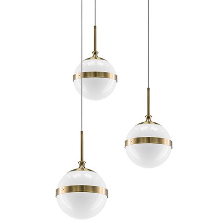 Подвесной светильник Peggy Single Pendant Light 3 Gold Белый Бронза Подвесной светильник Peggy Single Pendant Light 3 Gold Белый Бронза в Липецке | Loft Concept