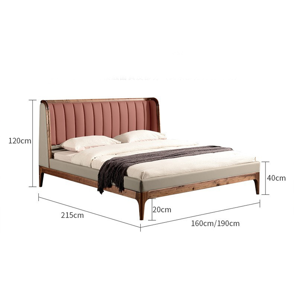 Кровать двуспальная с мягким изголовьем Moon Walnut Bed Кровать двуспальная с мягким изголовьем Moon Walnut Bed в Липецке
