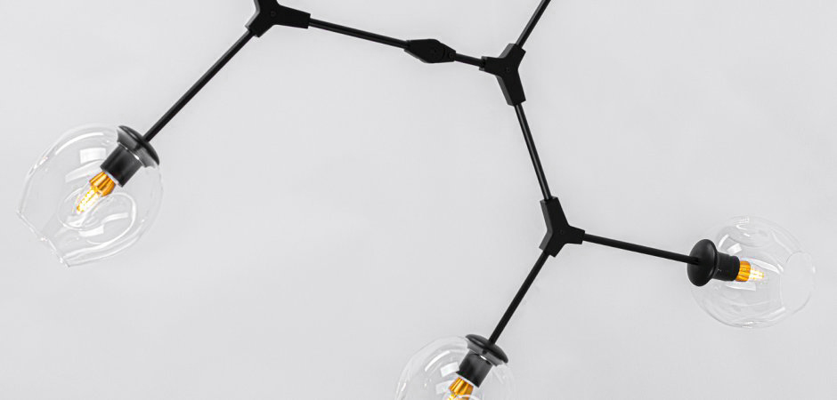 Люстра Сrumpled Glass Bubble Chandelier Black 6 плафонов Люстра Сrumpled Glass Bubble Chandelier Black 6 плафонов - Loft-Concept в Липецке
