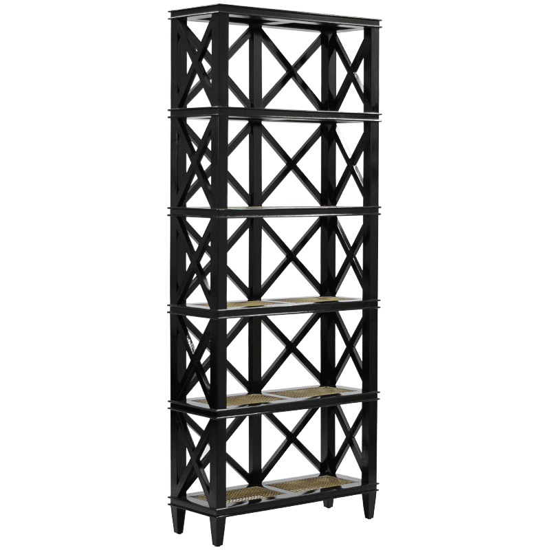 Стеллаж Jacqueline Wicker Shelves Черный Бежевый Стеллаж Jacqueline Wicker Shelves Черный Бежевый в Липецке | Loft Concept