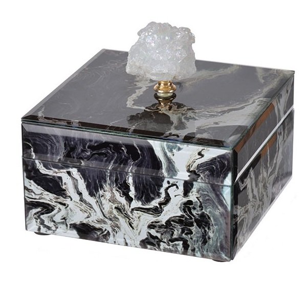 Шкатулка Gray Marble горный хрусталь S Серый Шкатулка Gray Marble горный хрусталь S Серый в Липецке | Loft Concept