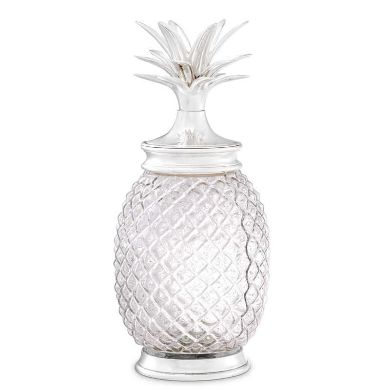 Ваза с крышкой Eichholtz Jar Hayworth silver Серебряный Прозрачный Ваза с крышкой Eichholtz Jar Hayworth silver Серебряный Прозрачный в Липецке | Loft Concept