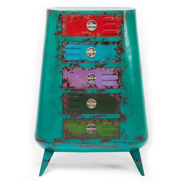 Комод металлический с цветными ящиками Retro Futurismo chest V Мульти Комод металлический с цветными ящиками Retro Futurismo chest V Мульти в Липецке | Loft Concept
