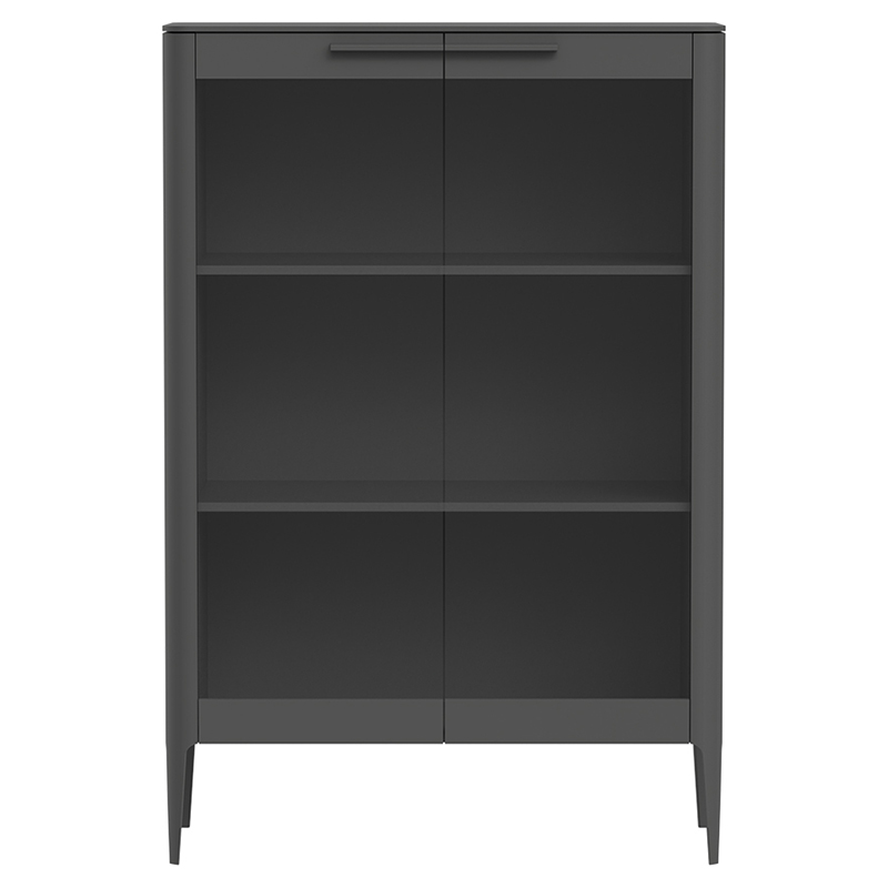 Витрина темно-серая с 2-мя стеклянными дверцами и 3-мя полками Type  Серый в Липецке | Loft Concept 