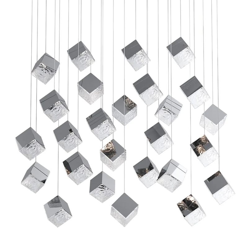 Люстра Pyrite Chrome 26 Rectangle Хром Прозрачное Стекло Люстра Pyrite Chrome 26 Rectangle Хром Прозрачное Стекло в Липецке | Loft Concept