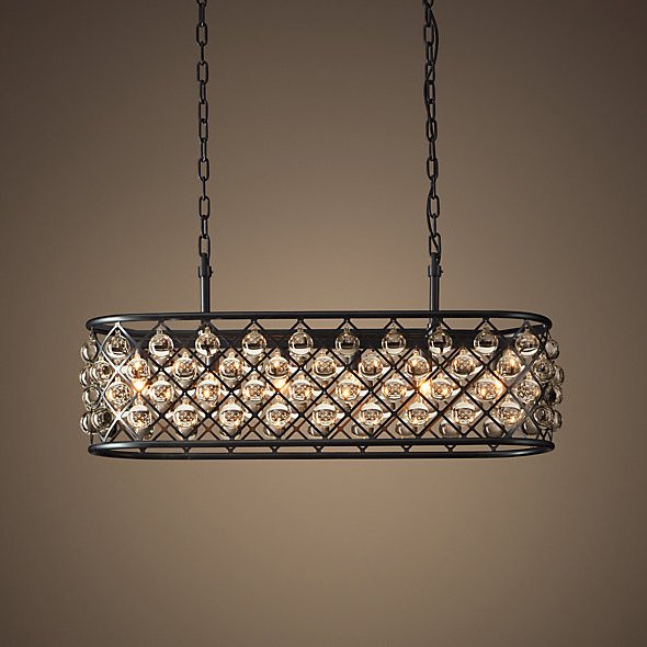 Люстра RH Spencer Rectangular Chandelier 80 Черный Люстра RH Spencer Rectangular Chandelier 80 Черный в Липецке | Loft Concept