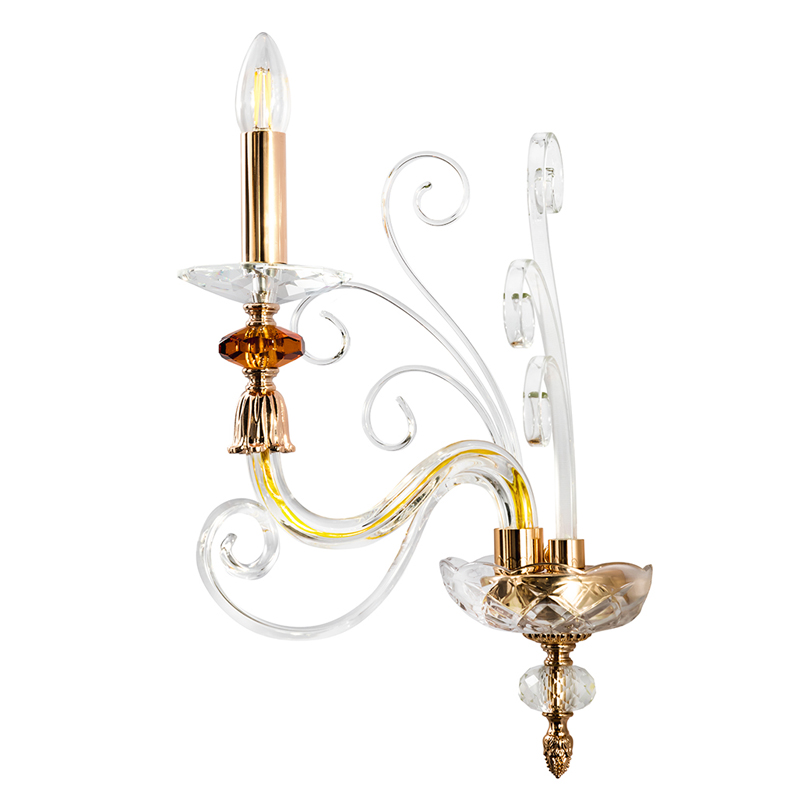 Бра с изогнутыми прозрачными элементами из стекла Twisted Glass Candles Золотой Прозрачное Стекло Бра с изогнутыми прозрачными элементами из стекла Twisted Glass Candles Золотой Прозрачное Стекло в Липецке | Loft Concept