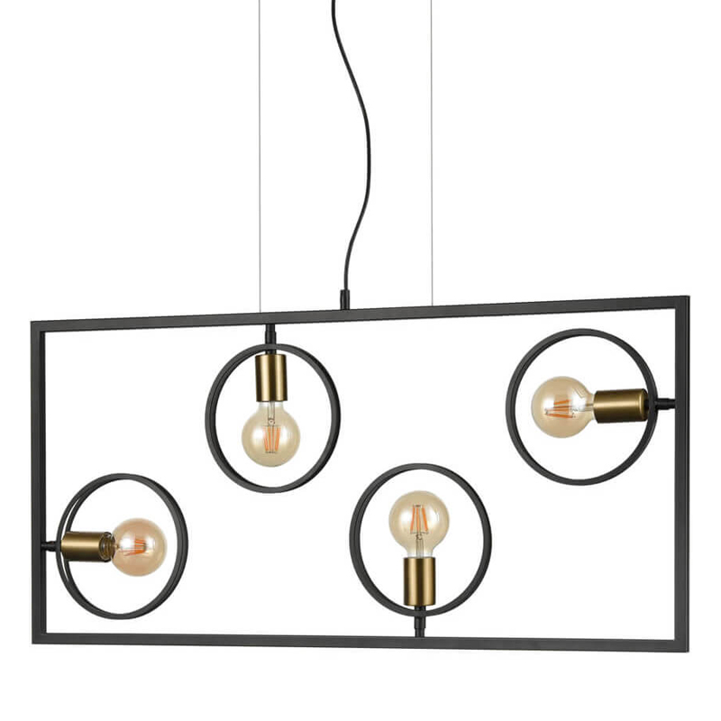 Люстра Loft Rings Ligh 4 Черный Золотой Люстра Loft Rings Ligh 4 Черный Золотой в Липецке | Loft Concept
