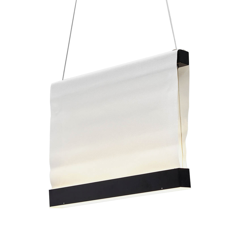 Дизайнерский подвесной светильник из текстиля CANVAS HANGING LAMP 30 Белый Черный Дизайнерский подвесной светильник из текстиля CANVAS HANGING LAMP 30 Белый Черный в Липецке | Loft Concept