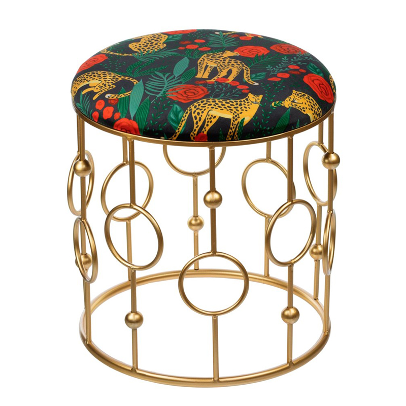 Пуф Bright PUF Print golden ring Мульти Золотой Пуф Bright PUF Print golden ring Мульти Золотой в Липецке | Loft Concept