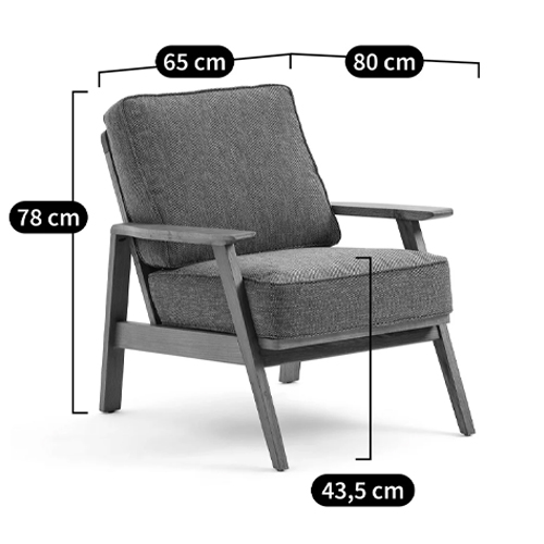 Кресло с каркасом из массива дуба Deniaud Oak Grey Armchair Кресло с каркасом из массива дуба Deniaud Oak Grey Armchair в Липецке