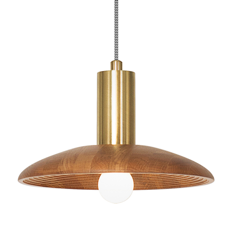 Подвесной светильник WOOD Hanging Lamp Коричневый Древесина Латунь Подвесной светильник WOOD Hanging Lamp Коричневый Древесина Латунь в Липецке | Loft Concept