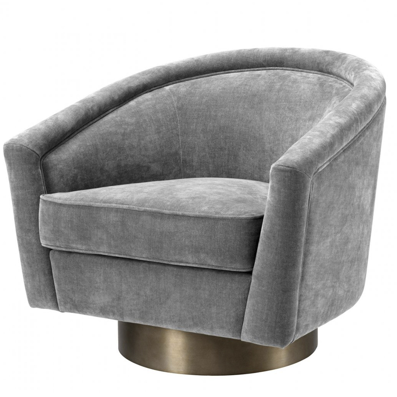 Кресло Eichholtz Swivel Chair Catene Grey Серый матовое золото Кресло Eichholtz Swivel Chair Catene Grey Серый матовое золото в Липецке | Loft Concept