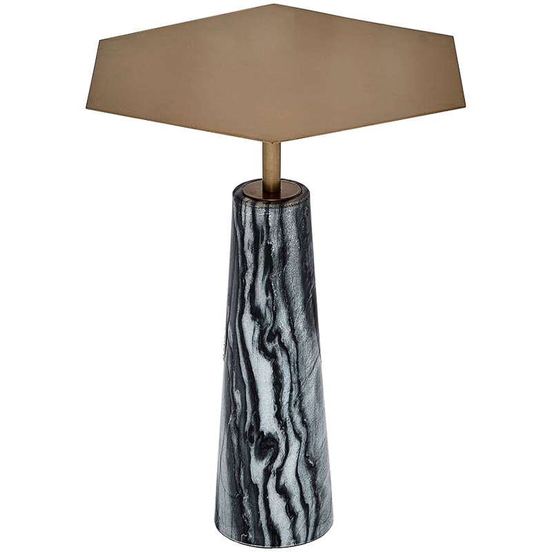 Приставной стол Chrysa Side Table Черно-белый Золотой Приставной стол Chrysa Side Table Черно-белый Золотой в Липецке | Loft Concept
