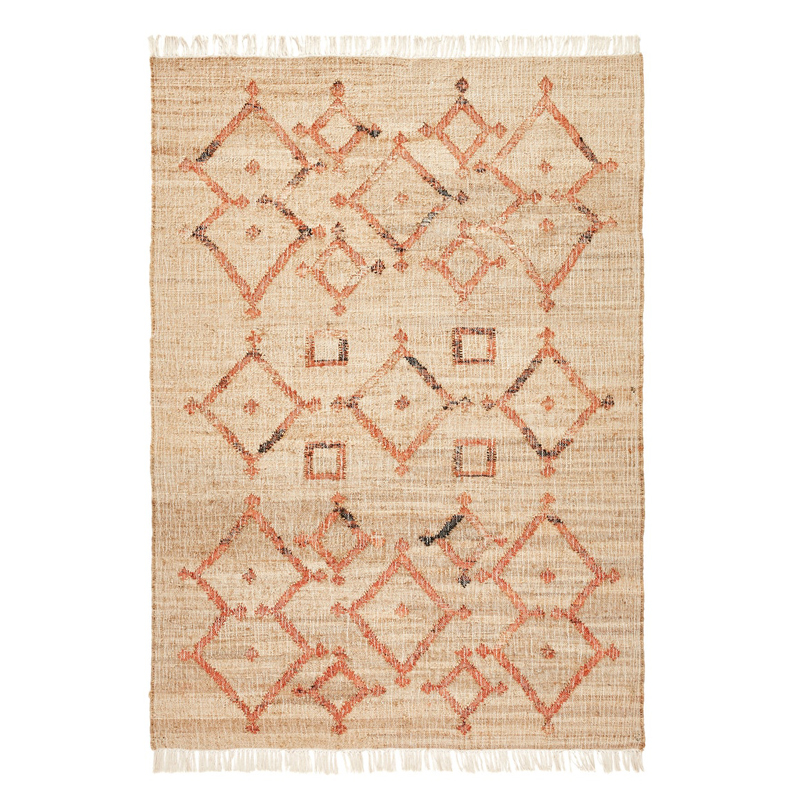 Ковер Ornament Carpet джут и хлопок Бежевый Красный Ковер Ornament Carpet джут и хлопок Бежевый Красный в Липецке | Loft Concept