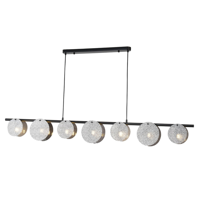 Люстра с плафонами из стекла Кракле Nimbus Lamp Дымчатый (Smoke) Серебряный Черный Люстра с плафонами из стекла Кракле Nimbus Lamp Дымчатый (Smoke) Серебряный Черный в Липецке | Loft Concept