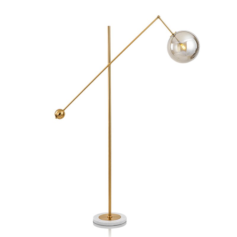 Торшер Bolle floor lamp Золотой Белый Дымчатый (Smoke) Торшер Bolle floor lamp Золотой Белый Дымчатый (Smoke) в Липецке | Loft Concept