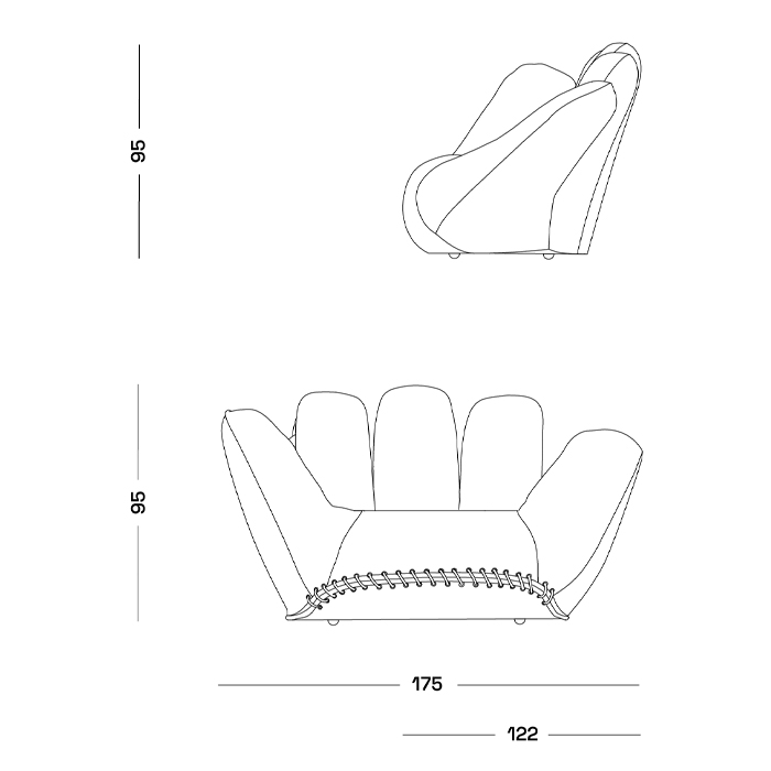 Дизайнерское кресло в форме руки Poltronova Joe Jeans Armchair в Липецке