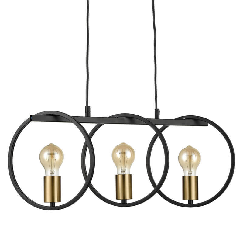 Люстра Loft Rings Ligh 3 Черный Золотой Люстра Loft Rings Ligh 3 Черный Золотой в Липецке | Loft Concept