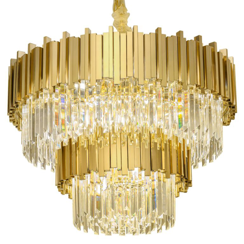Круглая многоярусная люстра Luxxu Modern Cascade Chandelier Gold Metal Glass 80 Прозрачное Стекло Золотой Круглая многоярусная люстра Luxxu Modern Cascade Chandelier Gold Metal Glass 80 Прозрачное Стекло Золотой в Липецке | Loft Concept