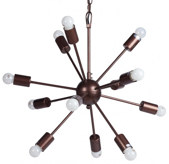 Люстра Loft Industrial Sputnik Chandelier 60 12 Коричневый Люстра Loft Industrial Sputnik Chandelier 60 12 Коричневый в Липецке | Loft Concept