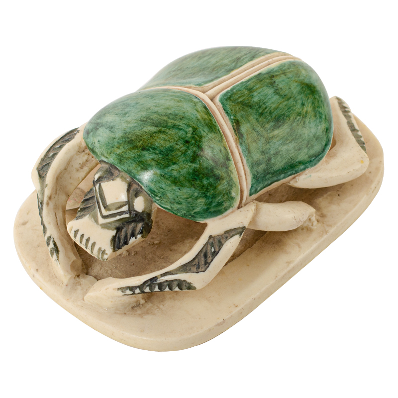 Статуэтка Скарабей Scarab Beetle beige and green Бежевый Зеленый Статуэтка Скарабей Scarab Beetle beige and green Бежевый Зеленый в Липецке | Loft Concept