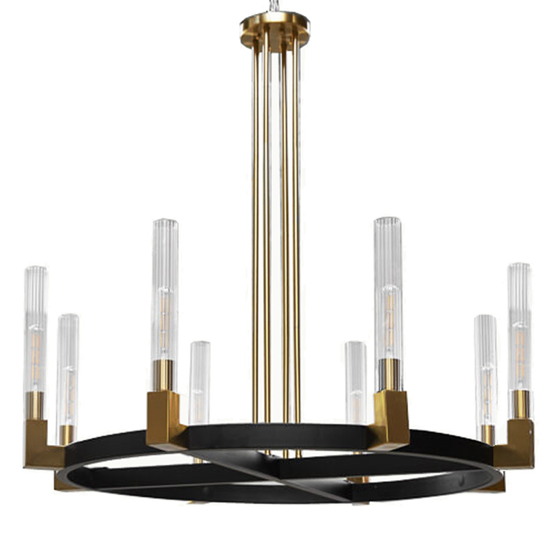 Люстра RH CANELLE Round Chandelier Brass and bronze Латунь Черный Люстра RH CANELLE Round Chandelier Brass and bronze Латунь Черный в Липецке | Loft Concept