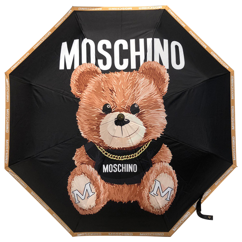 Зонт раскладной MOSCHINO дизайн 005 Черный цвет Черный Коричневый Зонт раскладной MOSCHINO дизайн 005 Черный цвет Черный Коричневый в Липецке | Loft Concept