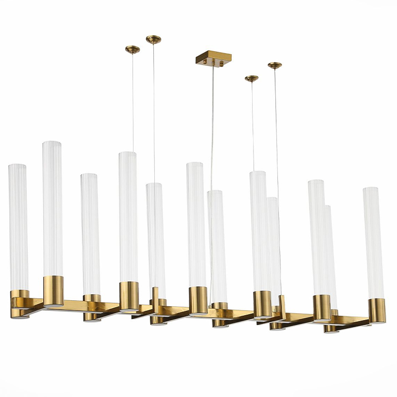 Люстра Jenae Glass Tubes Chandelier Латунь Прозрачный Люстра Jenae Glass Tubes Chandelier Латунь Прозрачный в Липецке | Loft Concept