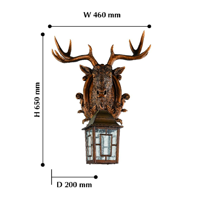 Коричневый уличный светильник с головой лося ANIMAL LANTERN Коричневый уличный светильник с головой лося ANIMAL LANTERN в Липецке