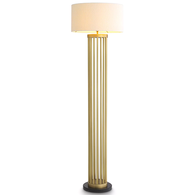 Торшер Eichholtz Floor Lamp Condo Brass Латунь Белый Торшер Eichholtz Floor Lamp Condo Brass Латунь Белый в Липецке | Loft Concept