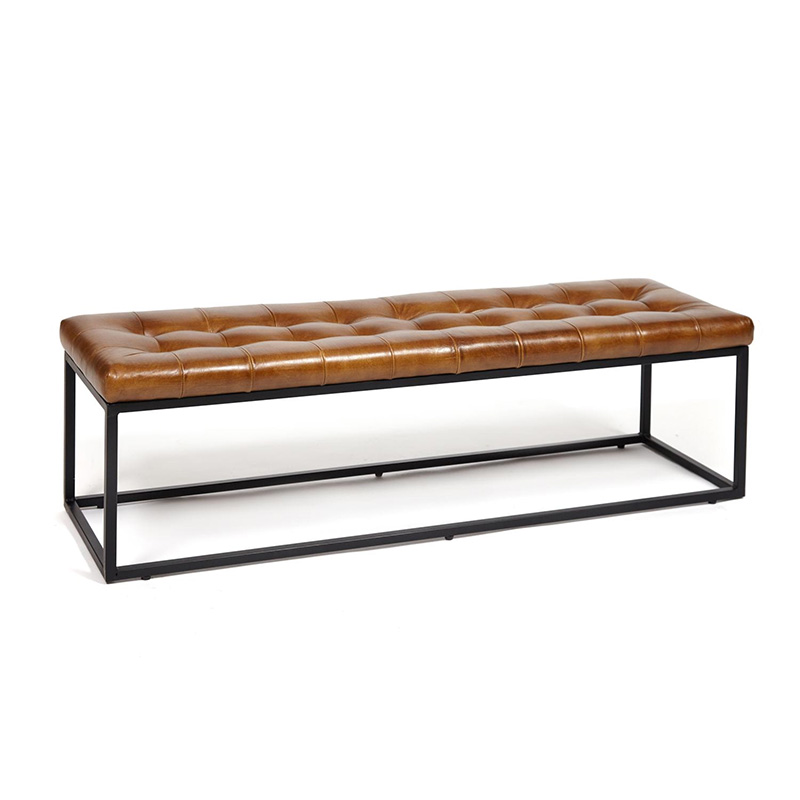 Банкетка Buffalo Leather Industrial Banquette Коричневый Банкетка Buffalo Leather Industrial Banquette Коричневый в Липецке | Loft Concept