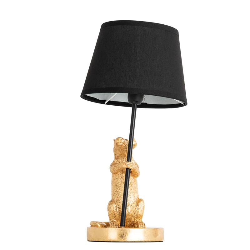 Настольная лампа Gold Mouse holding a black lamp Золотой Черный Настольная лампа Gold Mouse holding a black lamp Золотой Черный в Липецке | Loft Concept