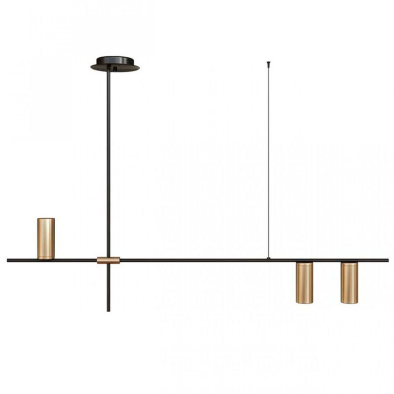 Подвесной светильник TRIBES LINEAR PENDANT 3 плафона Золотой Черный Подвесной светильник TRIBES LINEAR PENDANT 3 плафона Золотой Черный в Липецке | Loft Concept