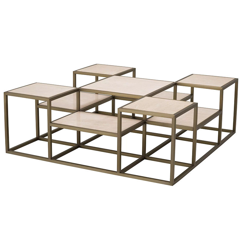 Кофейный стол Eichholtz Coffee Table Smythson Песочный Латунь Кофейный стол Eichholtz Coffee Table Smythson Песочный Латунь в Липецке | Loft Concept