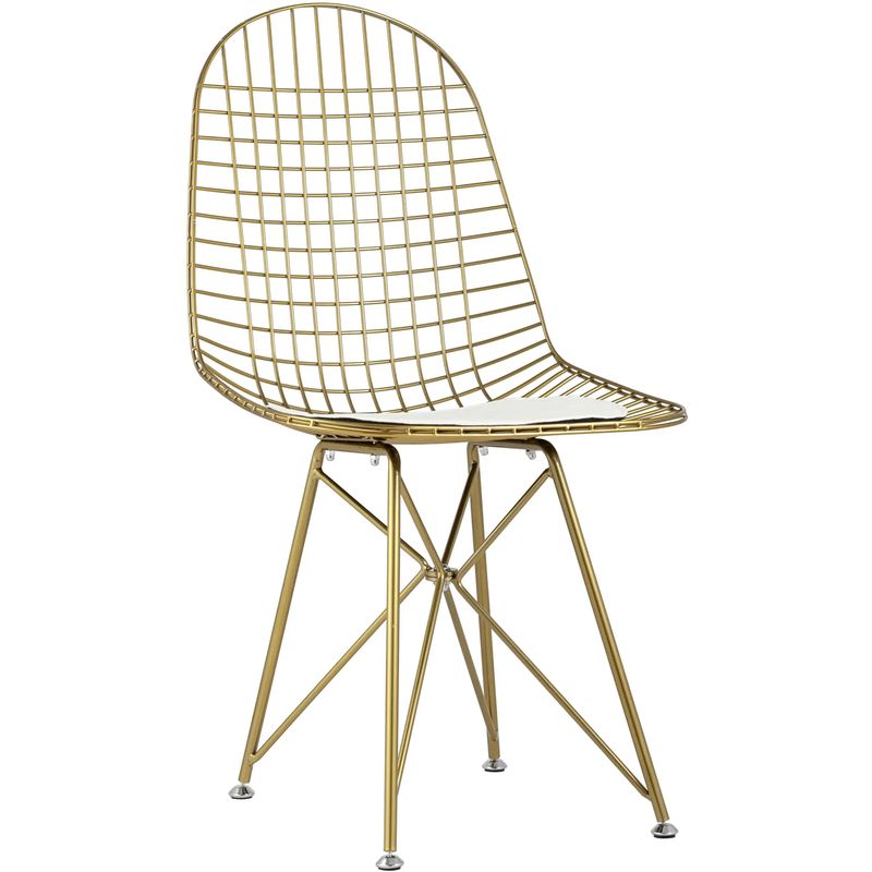 Стул Bertoia S Chair Золотой Металл Золотой Белый Стул Bertoia S Chair Золотой Металл Золотой Белый в Липецке | Loft Concept