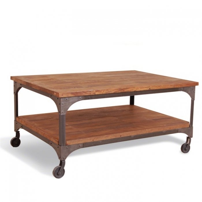 Журнальный стол Industrial Metal Rust Coffee Table on Wheels Журнальный стол Industrial Metal Rust Coffee Table on Wheels в Липецке | Loft Concept