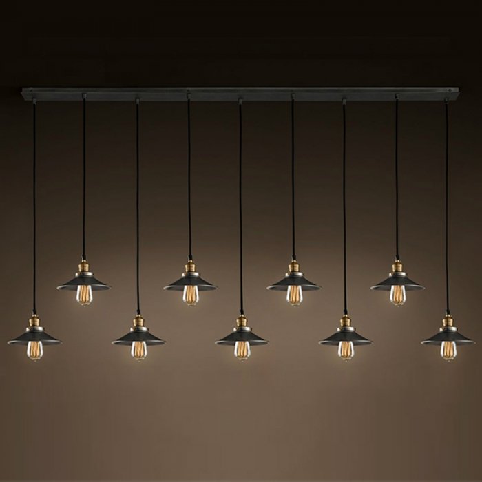 Потолочный светильник Loft Cone Pendant Line 9 Черный матовый Потолочный светильник Loft Cone Pendant Line 9 Черный матовый в Липецке | Loft Concept