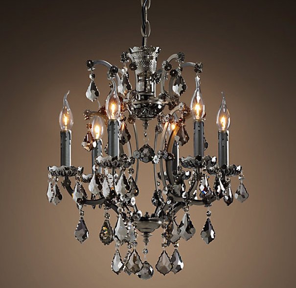 Люстра 19TH C. ROCOCO IRON & Smok CRYSTAL 6 Графит Стекло Смок Люстра 19TH C. ROCOCO IRON & Smok CRYSTAL 6 Графит Стекло Смок в Липецке | Loft Concept