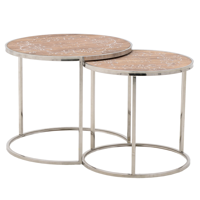 Комплект приставных столов Macaria Table Серебряный Древесина Комплект приставных столов Macaria Table Серебряный Древесина в Липецке | Loft Concept