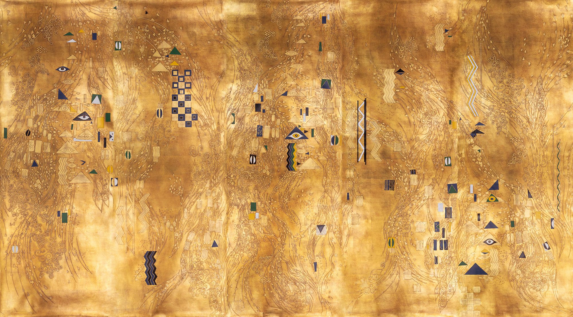 Обои ручная роспись Klimt Polished Gold bas relief gilded paper Обои ручная роспись Klimt Polished Gold bas relief gilded paper - постер Loft-Concept в Липецке
