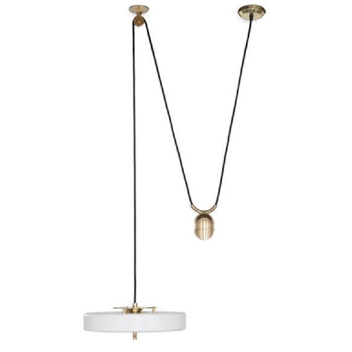 Светильник белый BERT FRANK REVOLVE RISE FALL PENDANT Золотой Белый Светильник белый BERT FRANK REVOLVE RISE FALL PENDANT Золотой Белый в Липецке | Loft Concept