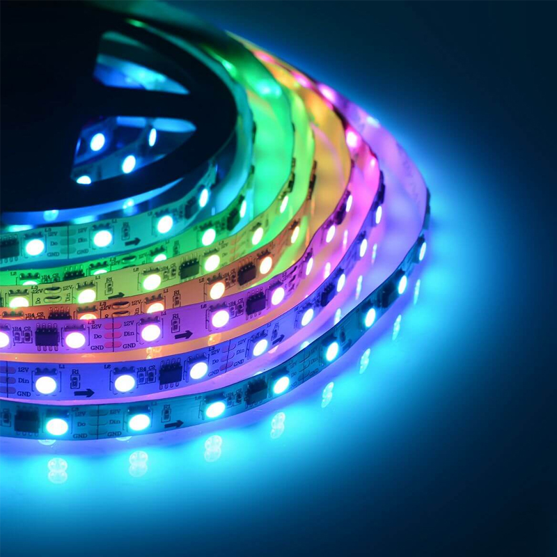 Комплект цифровой светодиодной ленты 14,4W/m 60Led/m 5050SMD разноцветная 5M Белый Комплект цифровой светодиодной ленты 14,4W/m 60Led/m 5050SMD разноцветная 5M Белый в Липецке | Loft Concept