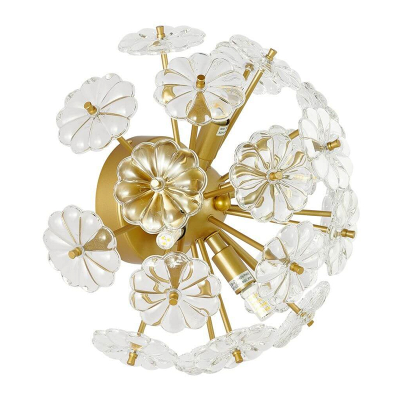 Бра Glass Flowers Sputnik Wall Lamp матовое золото Прозрачное Стекло Бра Glass Flowers Sputnik Wall Lamp матовое золото Прозрачное Стекло в Липецке | Loft Concept